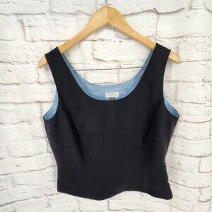 Vintage Y2K Indie Sleaze Top Womens Pinstripe Bustier Cropped Size 14P LP Baddie